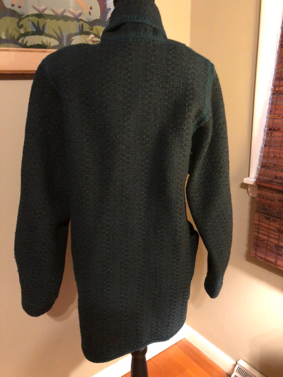 1990s dark green handwoven wool jacket - image 5