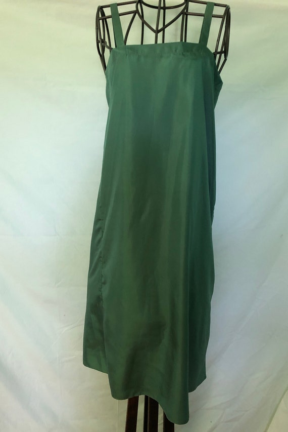 1920s simple sea green silk chemise