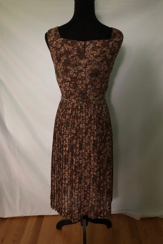 1950s brown floral print sun dress and jacket ens… - image 7