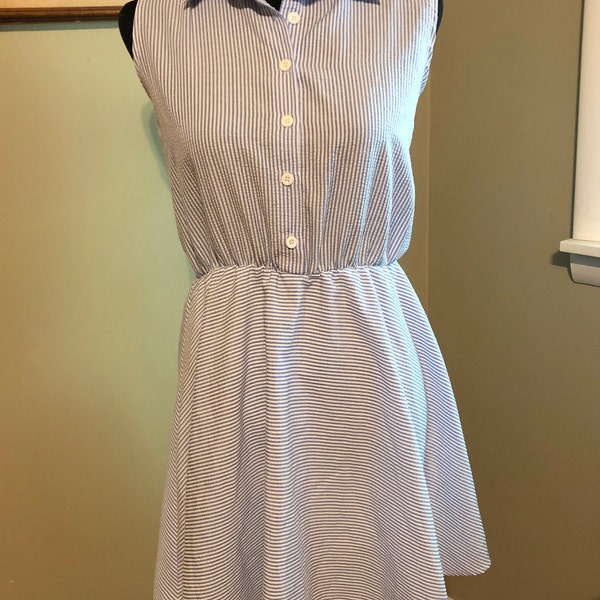 SOLANUM STRIPED COTTON SEERSUCKER SHIRT DRESS