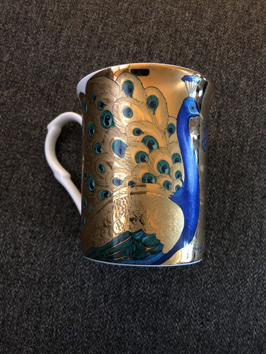 Kulturgut Schloss Linderhof Pfau Gold Embellished Peacock Mug - Etsy