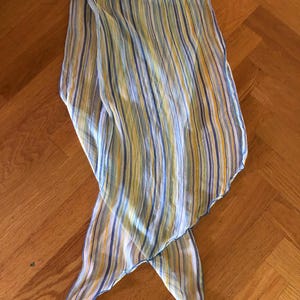 1970s cool silk crepe stripe scarf