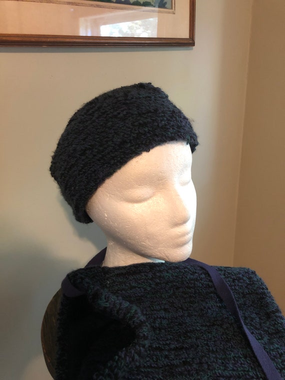 1960s deep colors boucle skull cap and matching m… - image 6
