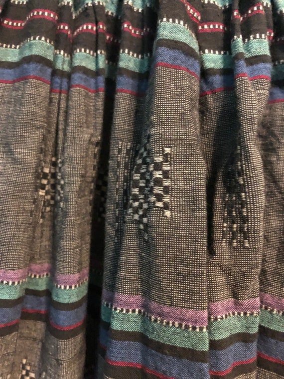 1970s charcoal woven stripe skirt - image 4