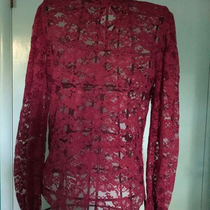 Early to mid 1970s burgundy lace top