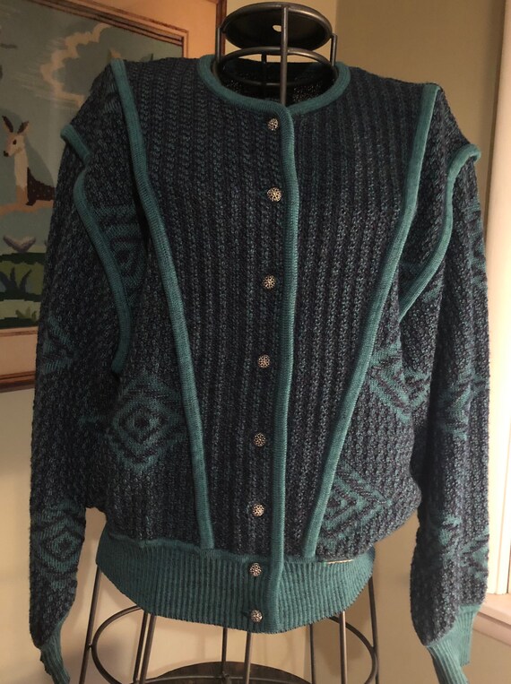 1980s Austrian wool sweater jacket