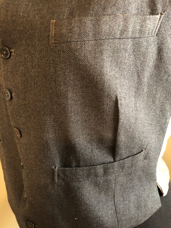 1960s man-tailored grey wool vest - image 6