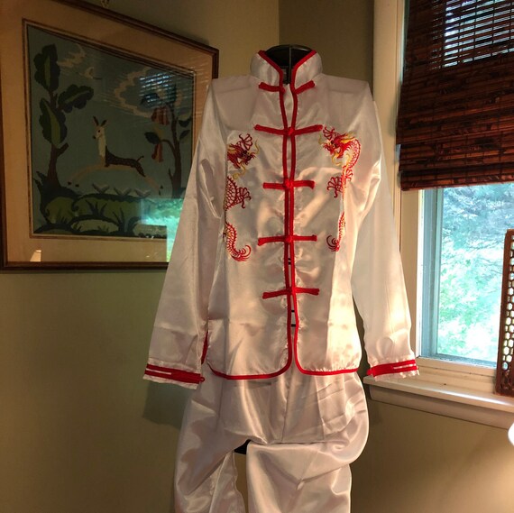 Chinese satin dragon pajamas