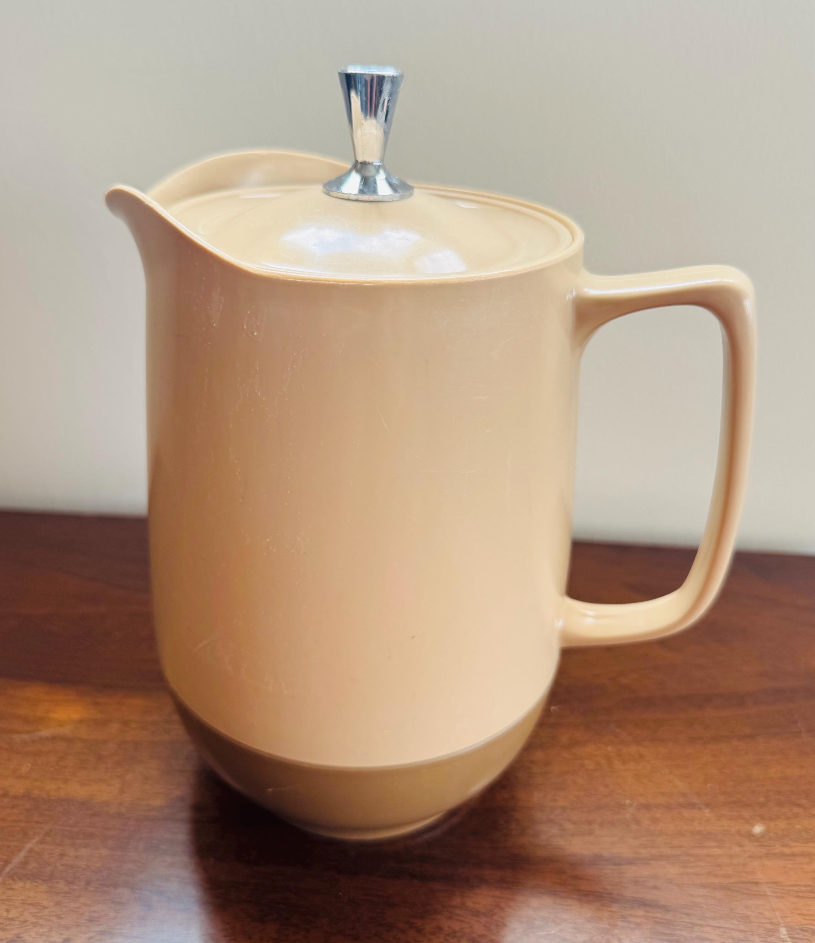 ◡**様 美品 60s vintage L2B conmer zip ma-1 Vintage MCM 1960s Thermos Tan and Brown Insulated Pitcher - Etsy