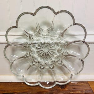 Vintage 1970s Glass Anchor Hocking Fairfield Deviled Egg Plate