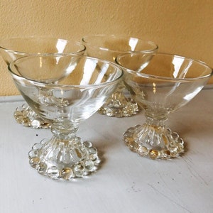 Vintage Anchor Hocking Boopie Footed Sherbet Glasses or Stemware/Wine Glasses 4 Ounce- 3 Left!