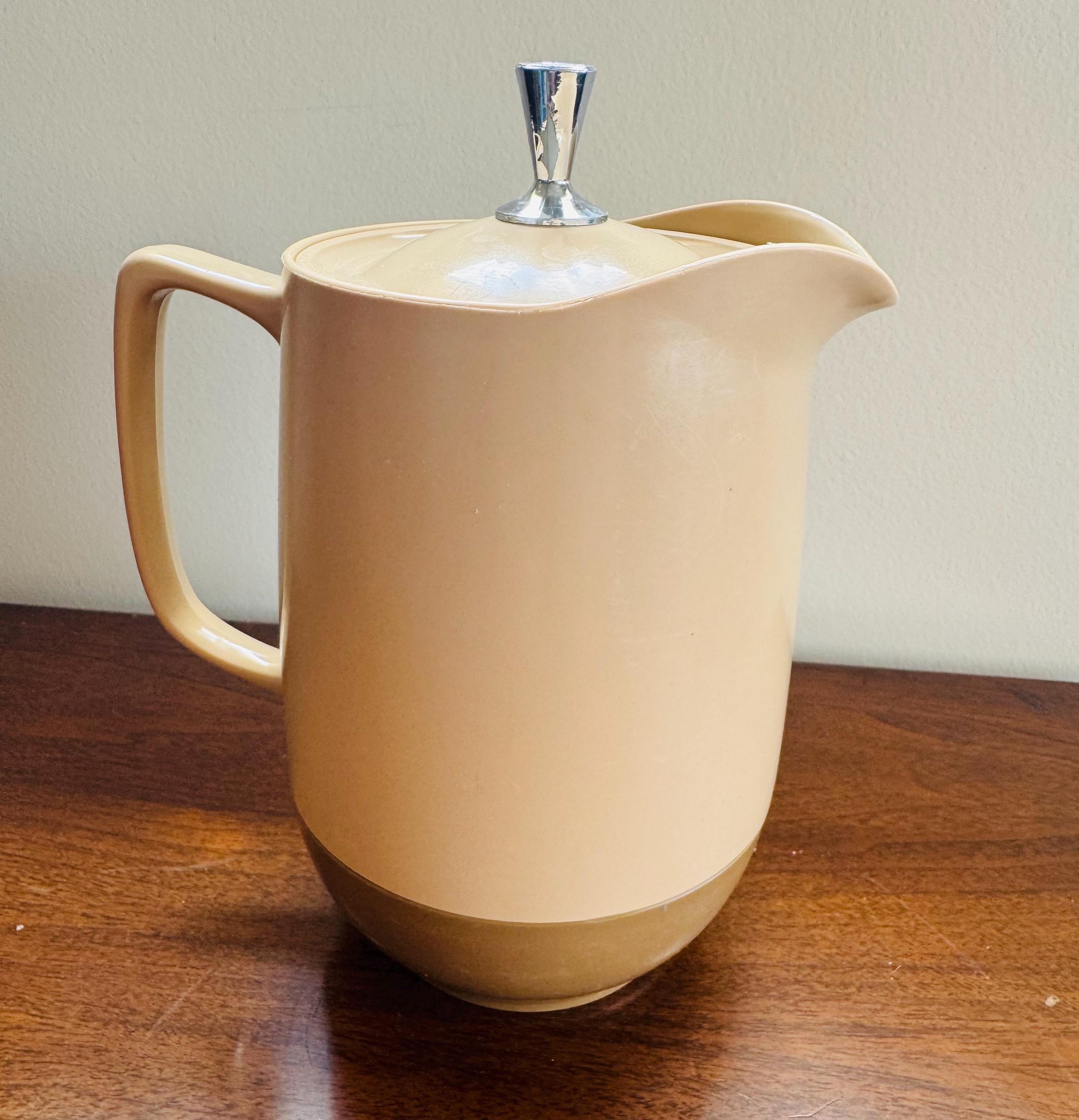 Vintage MCM 1960s Thermos Tan and Brown Insulated Pitcher - Etsy