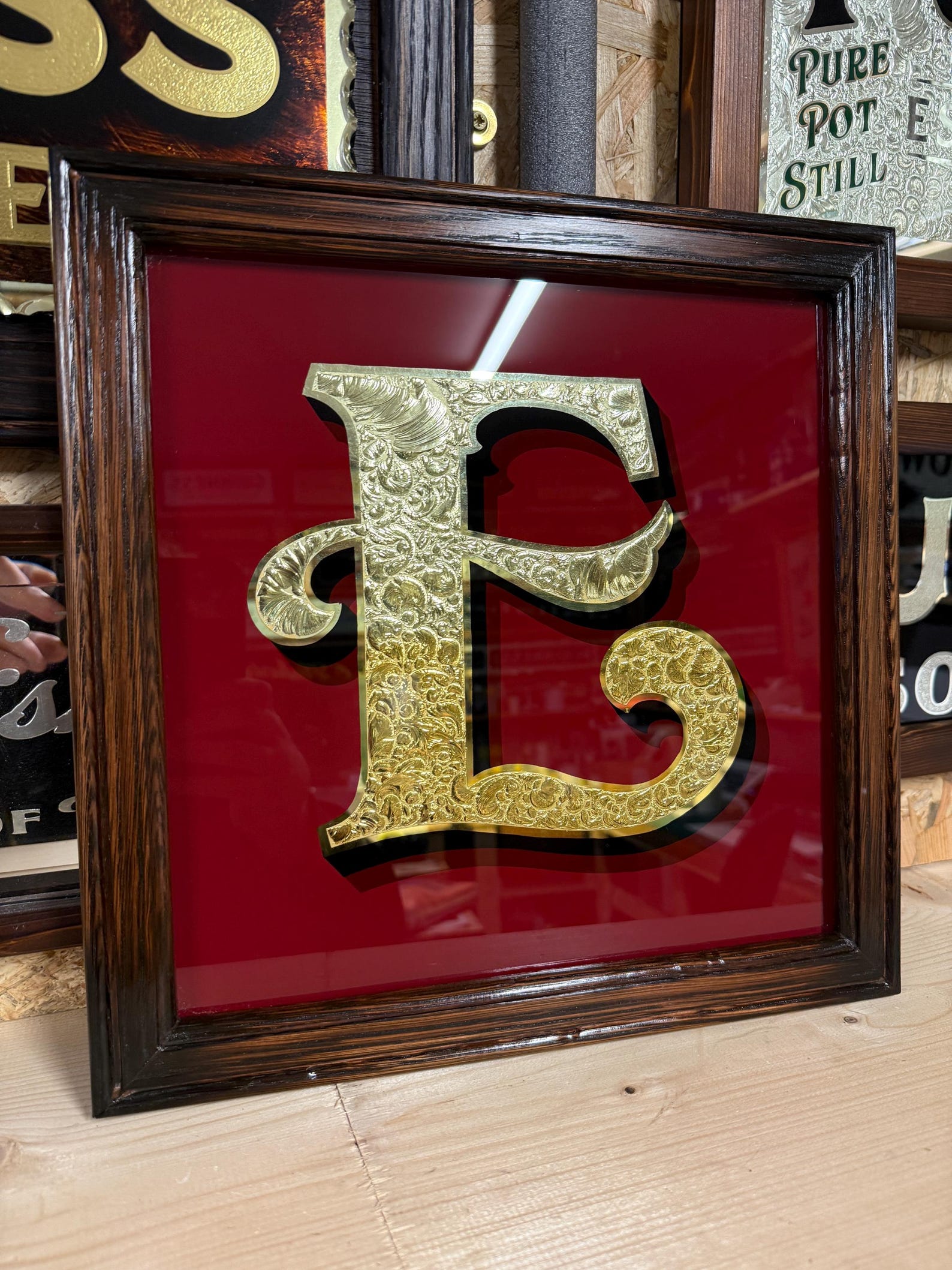 Letter E Gluechipped/reverse Painted Glass Sign . - Etsy