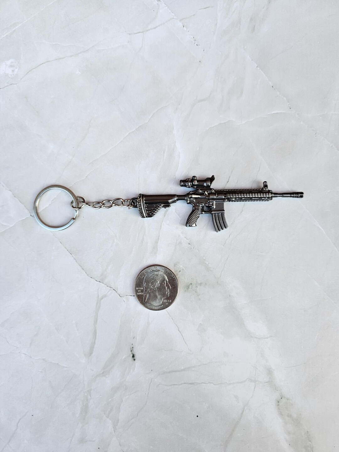 Keyring Weapon Replica HK416 Assault Rifle Keychain Personal Gift ...