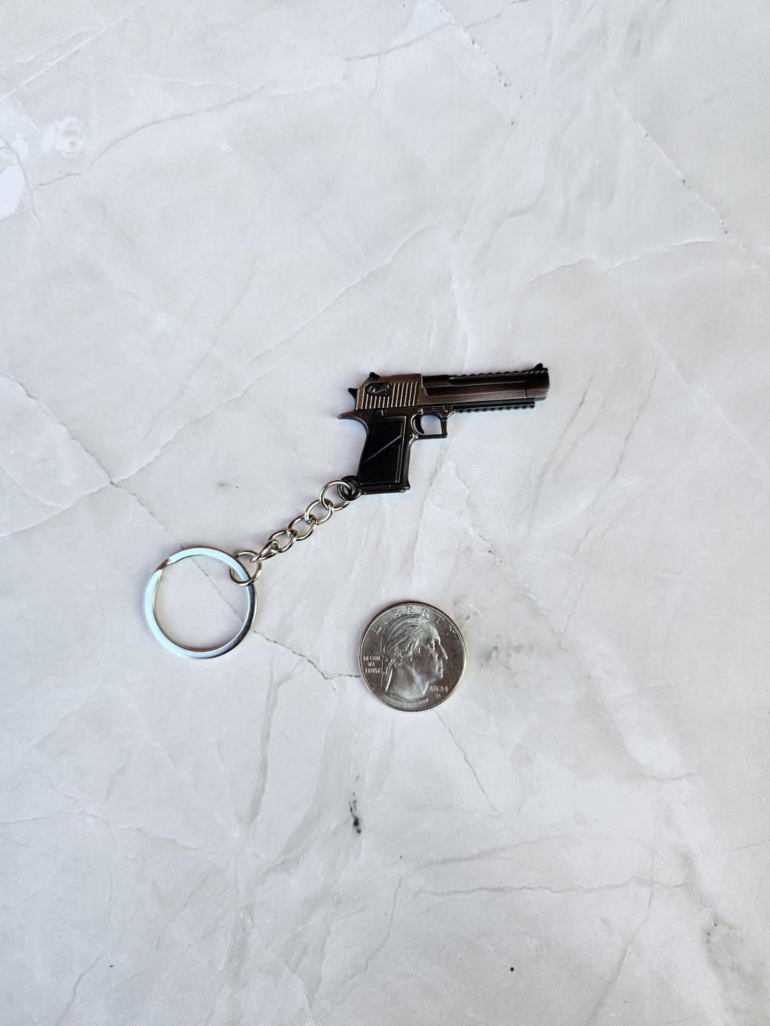 Keyring Weapon Replica Desert Eagle Handgun Keychain Personal Gift ...