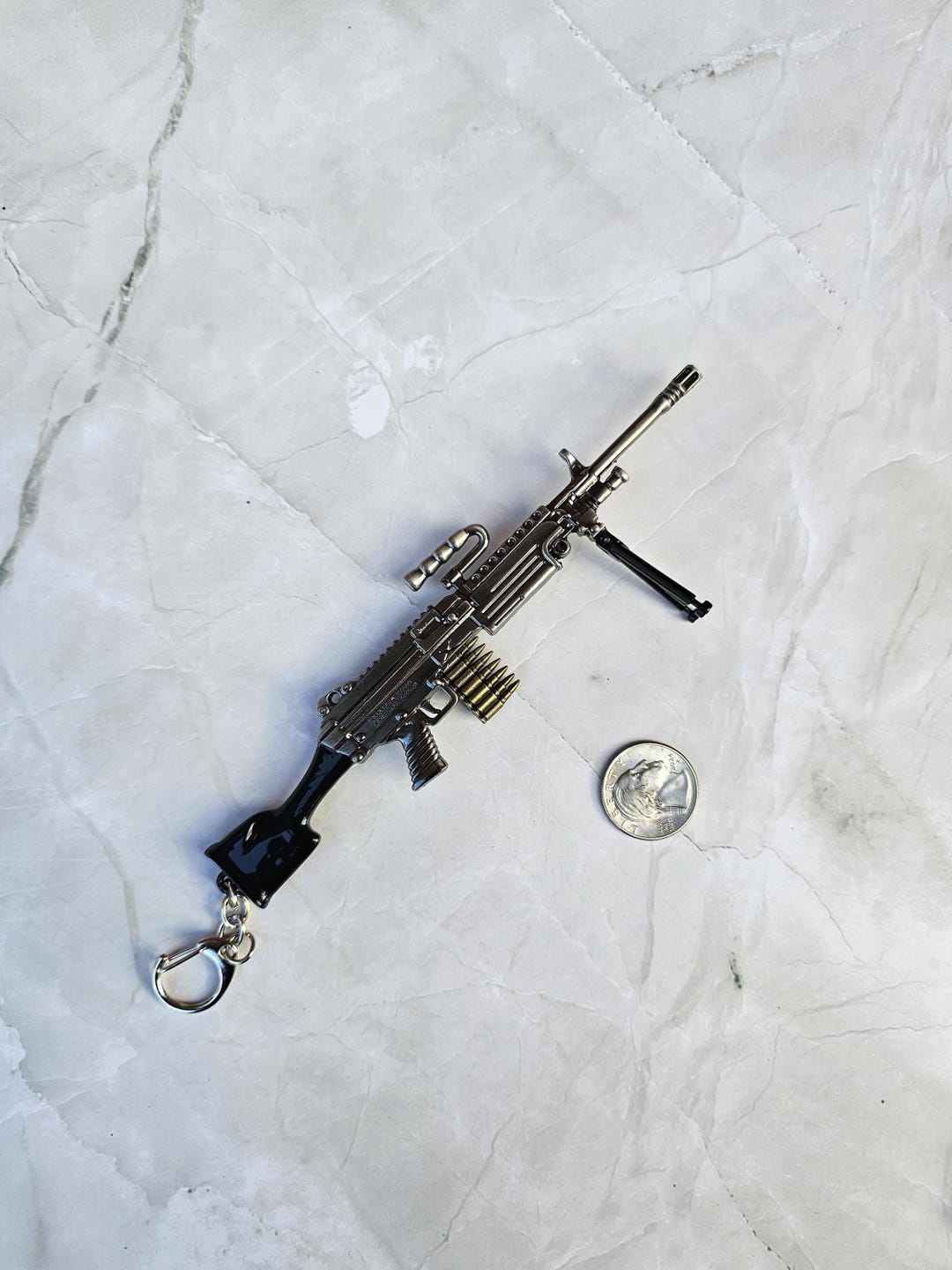Keyring Large Weapon Replica M249 SAW Keychain Personal Gift | Birthday ...
