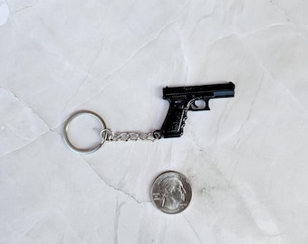Llavero réplica de arma Glock 18, regalo personal o de cumpleaños.