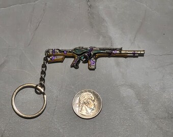 Keyring Weapon Purple Cyan Fantasy Gun Replica Keychain Personal Gift | Birthday Gift