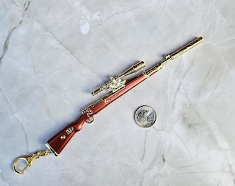 Keyring Large Weapon Replica Gold Karabiner 98K Keychain Personal/Birthday Gift