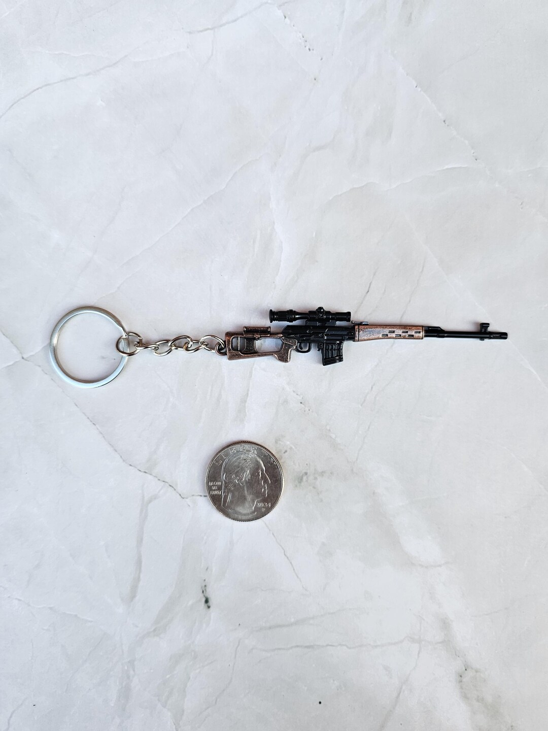 Sniper Rifle Bullet Keychain Keyring Weapon Replica SVD Dragunov Sniper Rifle Keychain Personal Gift ...
