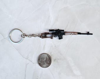 Llavero réplica de arma, rifle francotirador Dragunov SVD, regalo personal o de cumpleaños.