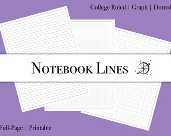 Printable Notebook Paper | Dots, Graph, College Lined