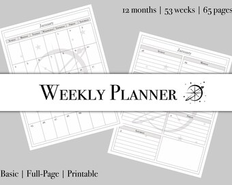Simple 2026 Month & Week Planner PDF