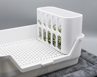 3D Printed Rabbit Hay Feeder | Bunny Hay Rack for Wire Cage or Litter Box | Small Large Sizes