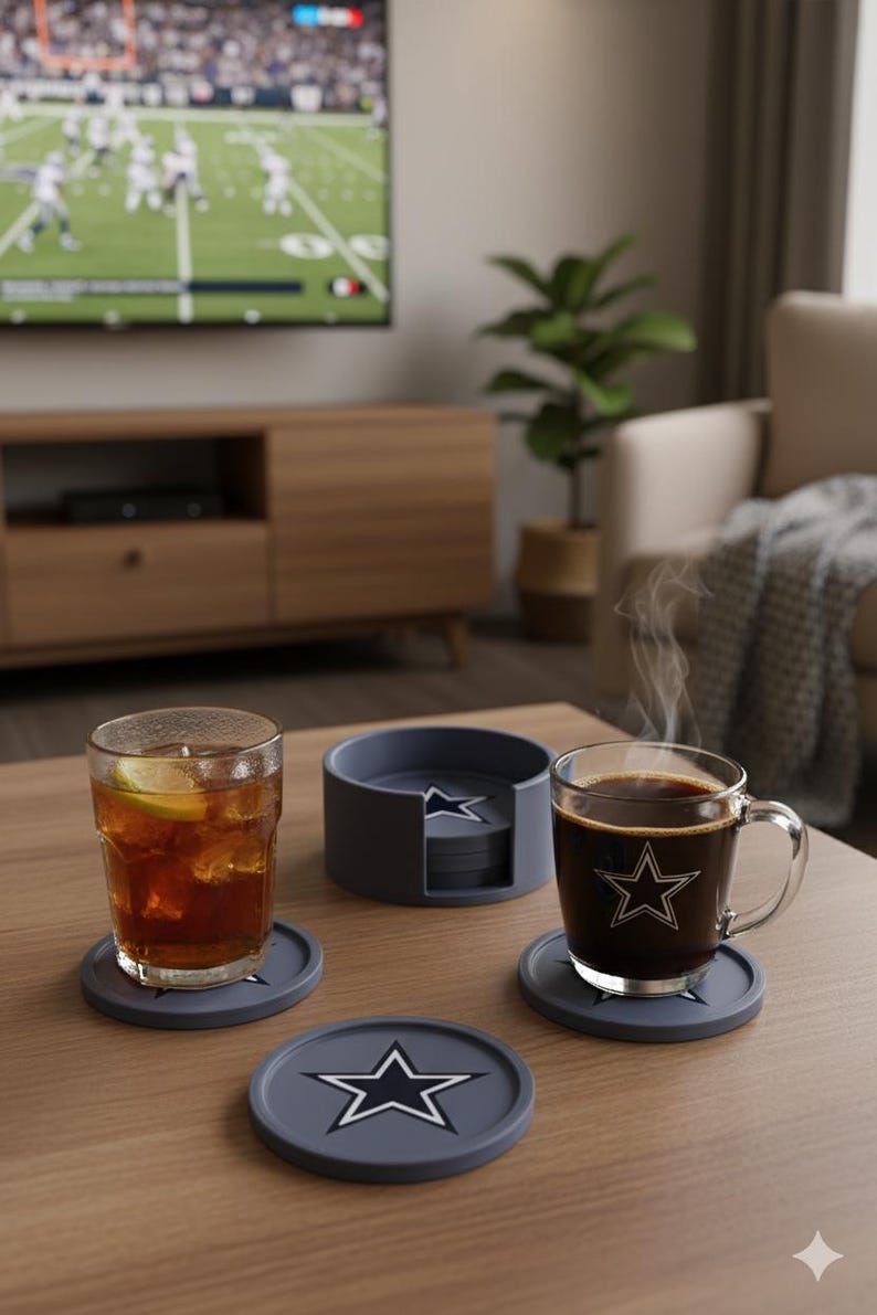Dallas Cowboys Coaster Set With Holder | 3D Printed Game Day Gift - Etsy