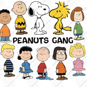 スノピーとピーナッツギャングのPNGクリップアート | DIYデザイン（デジタルダウンロード）