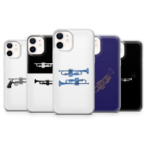 Trumpet Phone Case Cornet Horn Cover for iPhone 17Pro Max, 16, 15, 14, 13, 12, Samsung S26, S25,  S24, S23Fe, A16, A56, Pixel 10, 9Pro