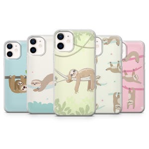 Sloth Phone Case Lazy Animal Tree Cover for iPhone 17, 16Pro, 15, 14, 13, 12, Samsung S25, S24, S23, S22, A16, A56, A55, Pixel 10Pro 9Pro