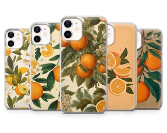 Orange Phone Case Juicy Fruit Cover for iPhone 17Pro Max, 16, 15, 14, 13, 12, Samsung S26, S25,  S24, S23Fe, A16, A56, Pixel 10, 9Pro