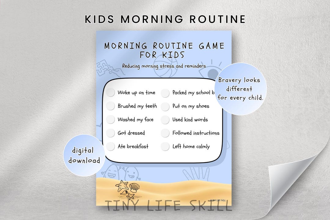 Morning Routine Game for Kids | Printable Daily Routine Checklist ...