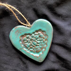 handmade ceramic decorative heart ornament
