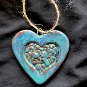 handmade ceramic decorative heart ornament