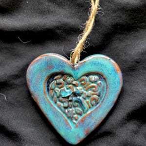 handmade ceramic decorative heart ornament