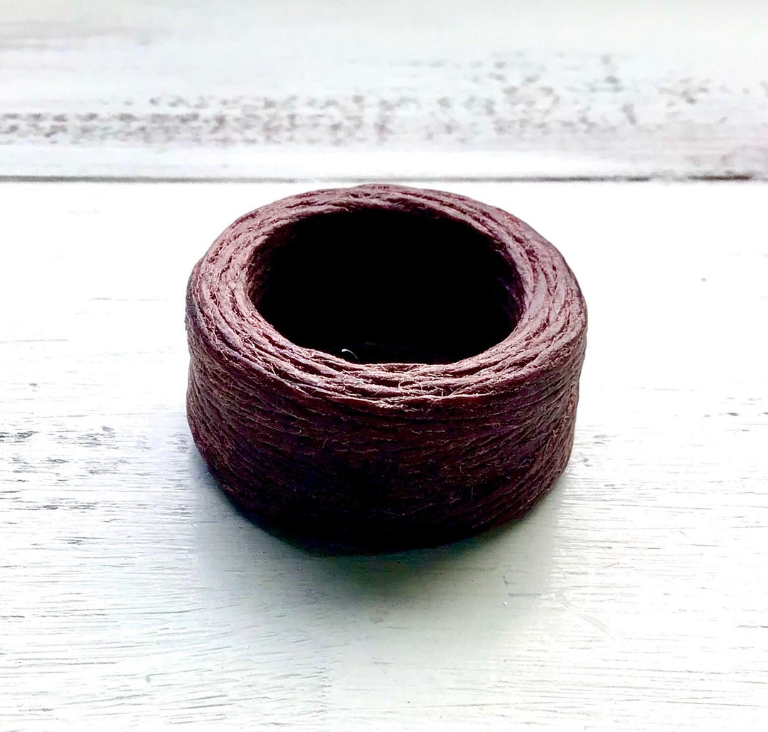 10 Yard Spool, 4 Ply Irish Waxed Linen, Brown Waxed Linen, Waxed Linen