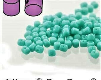 Minos 2.5x3mm, Les Perles Par Puca, Turquesa Minos, Turquesa Opaca, 200 Piezas, Cuentas Turquesa, Cuenta Turquesa Cristal 3mm, Minos, Tambor