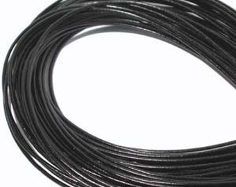 2mm Black Leather, 5 Yard Section, 2mm Black Leather Cord, Indian Leather Cord, 2mm Black Cord, Leather Wrap Bracelet, Leather Necklace