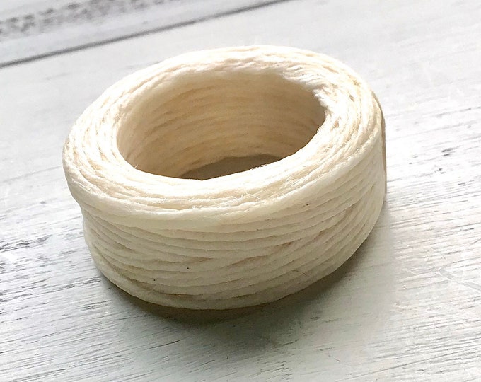 10 Yard Spool, 4 Ply Irish Waxed Linen, Natural Waxed Linen, Waxed