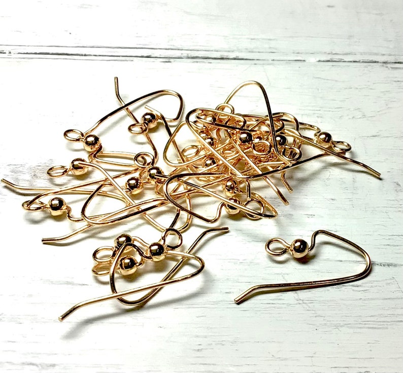 Gold Plated Artsy Earwires, 24 piece pack, Gold Earring Wire, Fancy Gold Earwire, Artsy Gold Earwire, Short Gold Earwire, Julie's Bead Store 画像 1