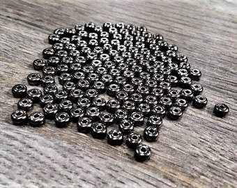 Cuentas planas de bronce de 5 mm, 144 piezas, espaciador de bronce de 5 mm, Rondelle de bronce de 5 mm, Julies Bead Store, fuente de cuentas, espaciador de óxido negro de 5 mm