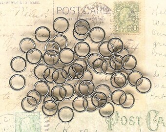 6mm, Nickle Plated Split Rings, 50 Pack, Lobster Claw End, Antique Silver Key Ring, Nickle Key Ring, 6mm Splitring, Bracelet Clasp End