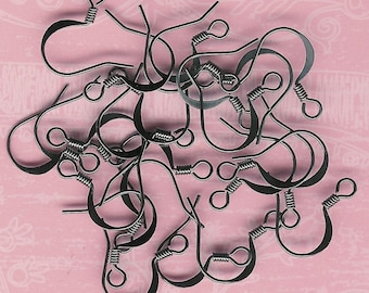 Ganchos para pendientes en espiral color bronce, ganchos para pendientes color bronce (24 unidades), ganchos para pendientes de óxido negro, pendientes de óxido negro, bronce, Bead Source, tienda de abalorios de Julie