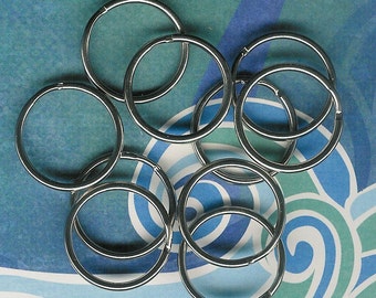 Anillos partidos de plata antigua de 24 mm, paquete de 10, anilla para llavero, anilla para llavero de plata antigua, gancho para cordón, anilla para llavero de níquel, anilla de 24 mm