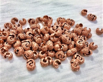 4mm Stardust Copper Crimp Cover, 72 piece pack, Copper Crimp Cover, Stardust Crimp Cover, Copper Knot Cover, Julie's Bead Store, Stardust