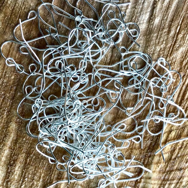 Silver Plated Earwires, 100 Pc, Silver Fishhook, Nickel Free Earwires, Julie's Bead Store, Small Silver Earwires, Petite Earwires