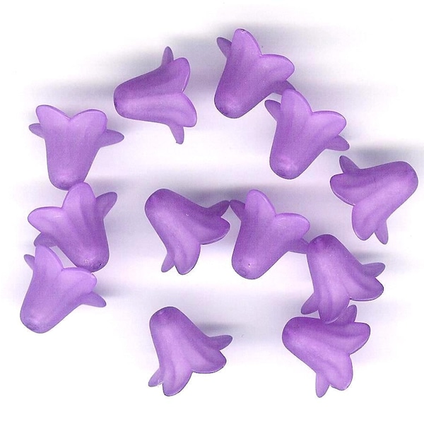 Violet Purple Lucite Lily Beads, 18mm Purple Flower Bead, Lavender Lily Bead, 12 Pc, Violet Flower Bead, Bead Source, Julie's Bead Store