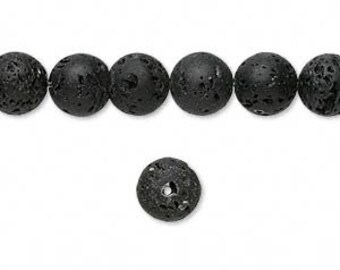 8mm Black Lava Round Beads, Essential Oil Bead, Black Lava, Lava Bead for Essential Oils, Lavender Essential Oil Bead, 8mm Black Rock